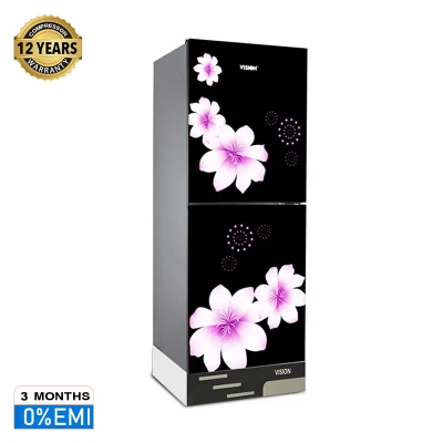 Picture of VISION Glass Door Refrigerator RE-200 Liter Mirror White Purple Top Mount