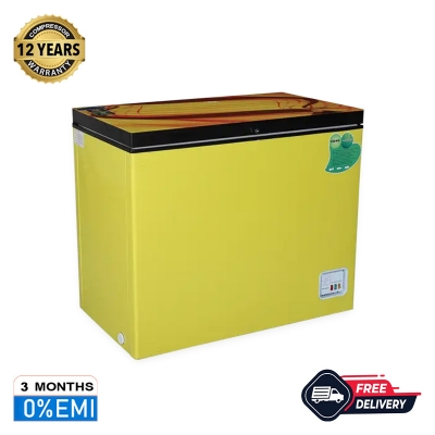 Picture of VISION 150 Liter Glass Door Deep Fridge VIS-150 Orange Ribbon 