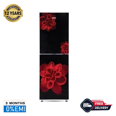 Picture of VISION Glass Door Top Mount Refrigerator RE-262L Red Rose Flower
