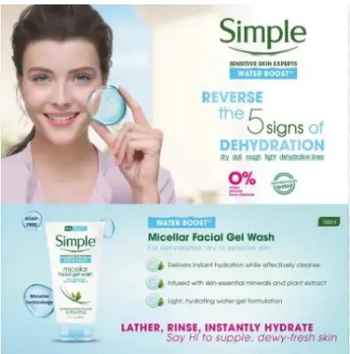 Picture of International UK product Simple micellar facial gel wash used for male/ female - 150 ml e