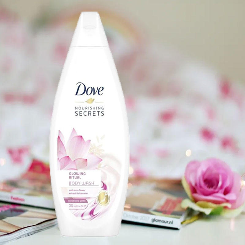 Picture of International NETHERLANDS product Dove GLOWING RITUAL shower gel body wash used for male/ female - 500 ml