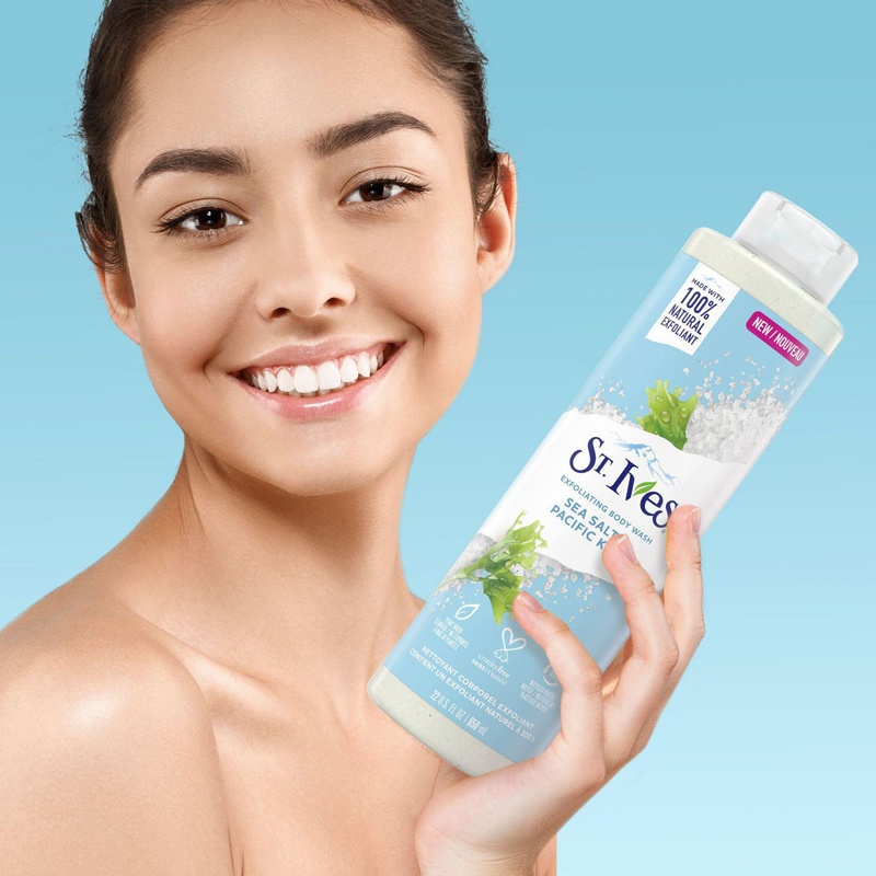 Picture of International USA product ST Ives SEA SALT & PACIFIC KELP Shower gel body wash used for Male/ female - 473 ml