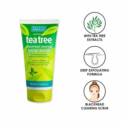 Picture of International UK product Beauty Formulas Tea Tree Exfoliating Facial wash used for male/female - 150 ml