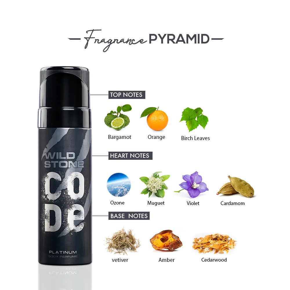 Picture of Indian product Body Spray Wild Stone Code Platinum Body Perfume For Men  120 ml