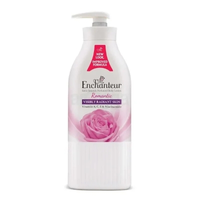 Picture of International Uk Product Enchanteur Perfume body Lotion Romantic Satin smooth Aloe Vera & Olive Butter For used Male/female 500 Ml