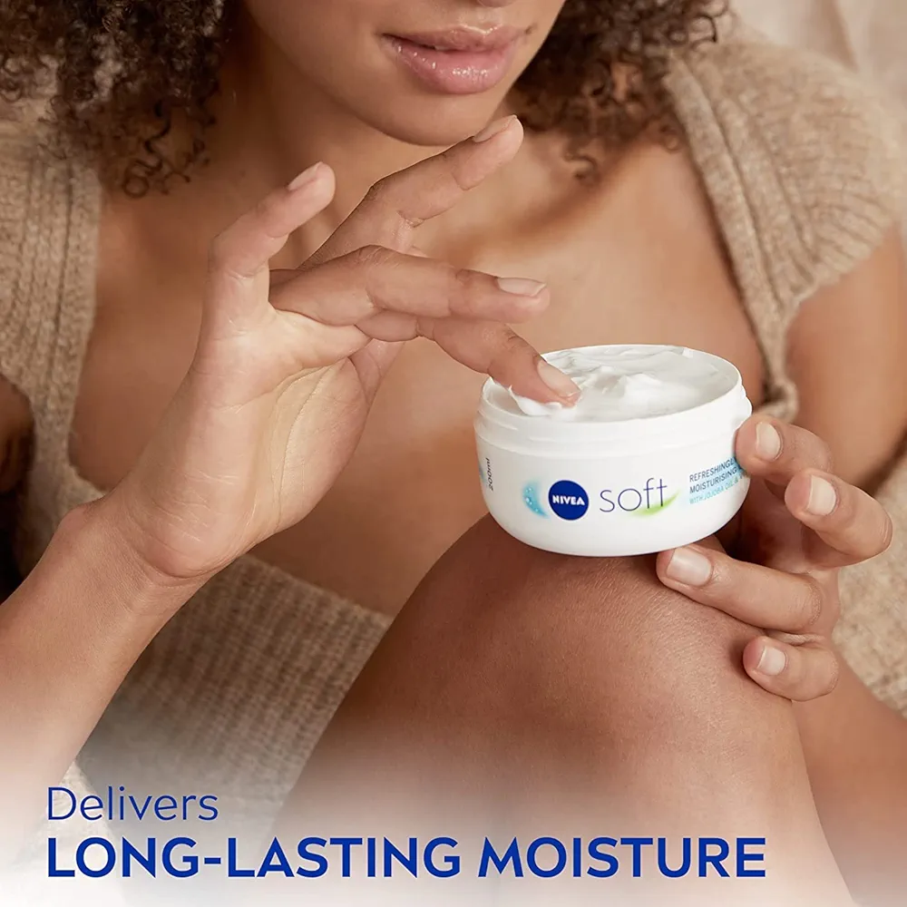Picture of International Germany product Refreshingly Moisturizing Soft Cream With Jojoba Oil vitamin E Used For male /female 200 Ml