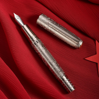 Picture of Hongdian 100 Silver Steel Piston Fountain Pen