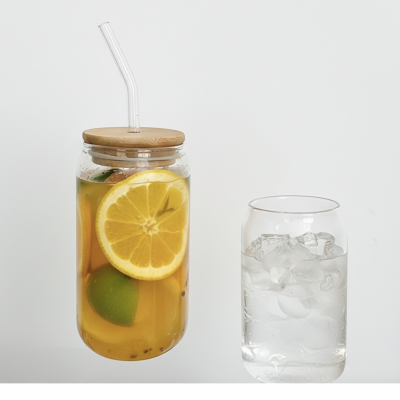 Picture of New 540ml Glass cup new high borosilicate coffee cup glass water cup cold drink cola beverage cup milk tea milk single layer cup (White)