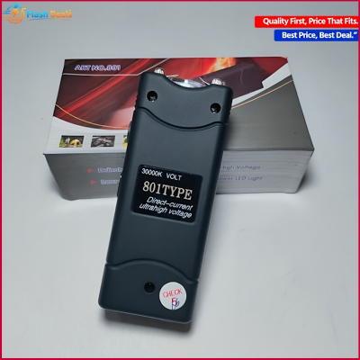 Picture of Rechargeable Led Flashlight High Voltage Electric Tool. Emergency Flashlight with cover (Black)