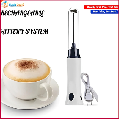 Picture of Coffee Mixer Automatic Milk Beverage Foamer Cream Whisk Cooking Stirrer Egg Beater (White)