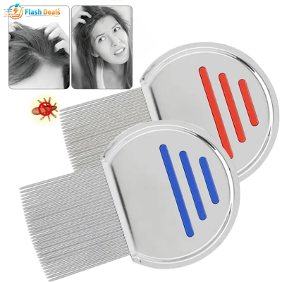 Picture of Lice and Nit Egg Free Treatment Professional Stainless Steel Lice Removal Comb (Silver)