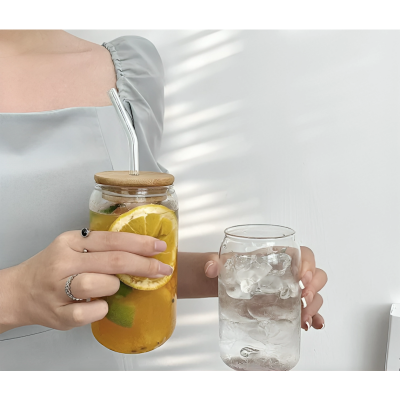 Picture of New 540ml Glass cup new high borosilicate coffee cup glass water cup cold drink cola beverage cup milk tea milk single layer cup (White)