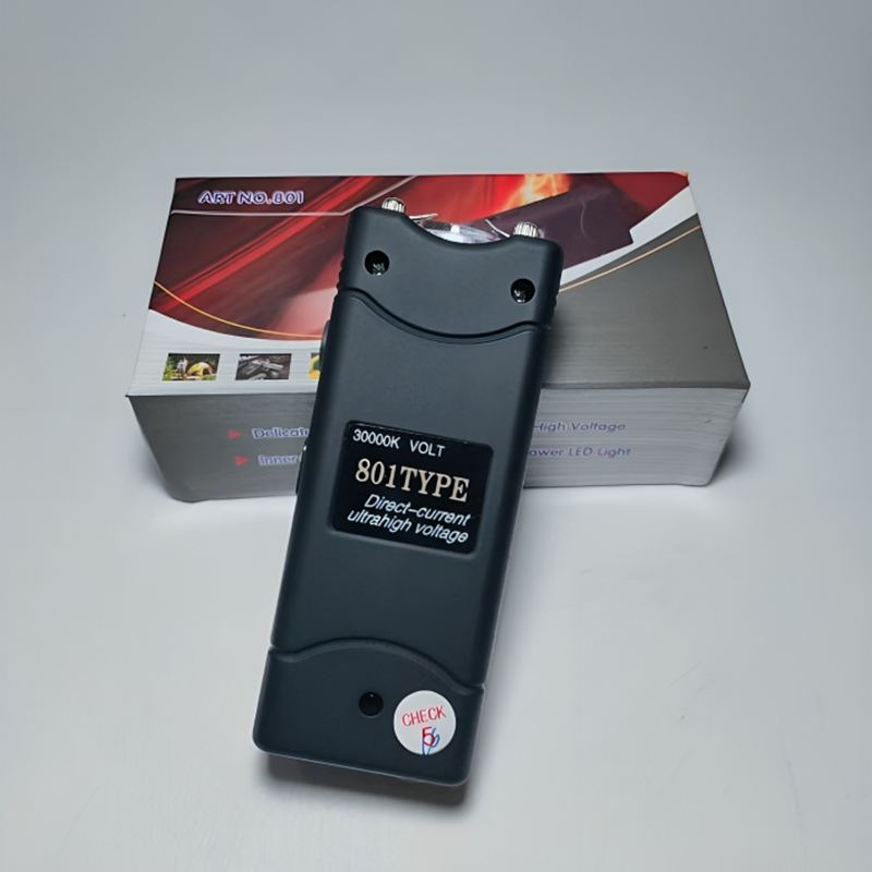 Picture of Rechargeable Led Flashlight High Voltage Electric Tool. Emergency Flashlight with cover (Black)