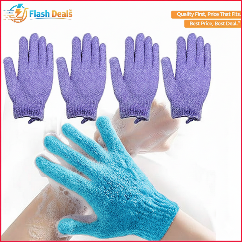 Picture of Shower Scrub Gloves Resistance Body Massage Sponge Wash Skin Exfoliator Exfoliate Mitt Glove for Peeling 1 Piece Bath Gloves - bath sponge (Multicolor)