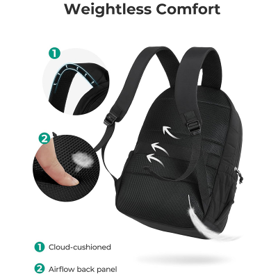 Picture of BAGSMART College Laptop Backpack, Travel Backpack for Women, Quilted Casual Daypack, Water-Resistant Bookbag for 15.6 Inch Laptop, Black