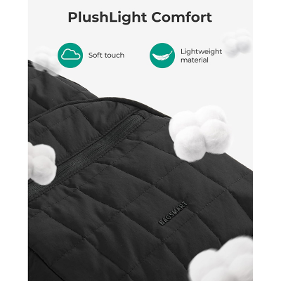 Picture of BAGSMART College Laptop Backpack, Travel Backpack for Women, Quilted Casual Daypack, Water-Resistant Bookbag for 15.6 Inch Laptop, Black