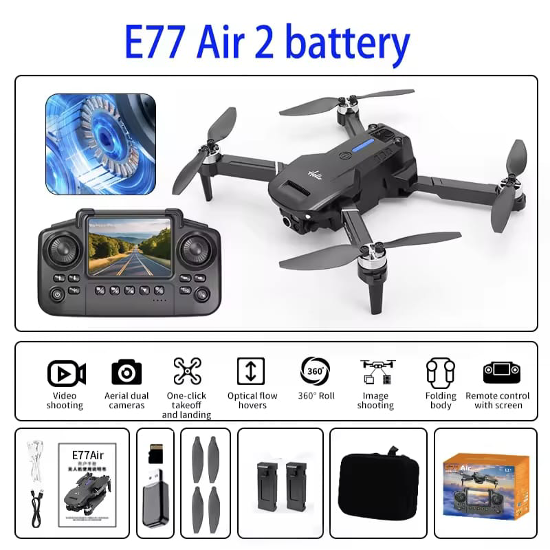 Picture of New E77 Air Dual Camera Drone Screen Control FPV Wide-angle Shooting Mini Drone Intelligent Obstacle Avoidance RC Kids Toy