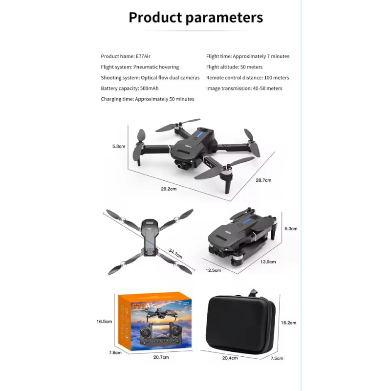 Picture of New E77 Air Dual Camera Drone Screen Control FPV Wide-angle Shooting Mini Drone Intelligent Obstacle Avoidance RC Kids Toy