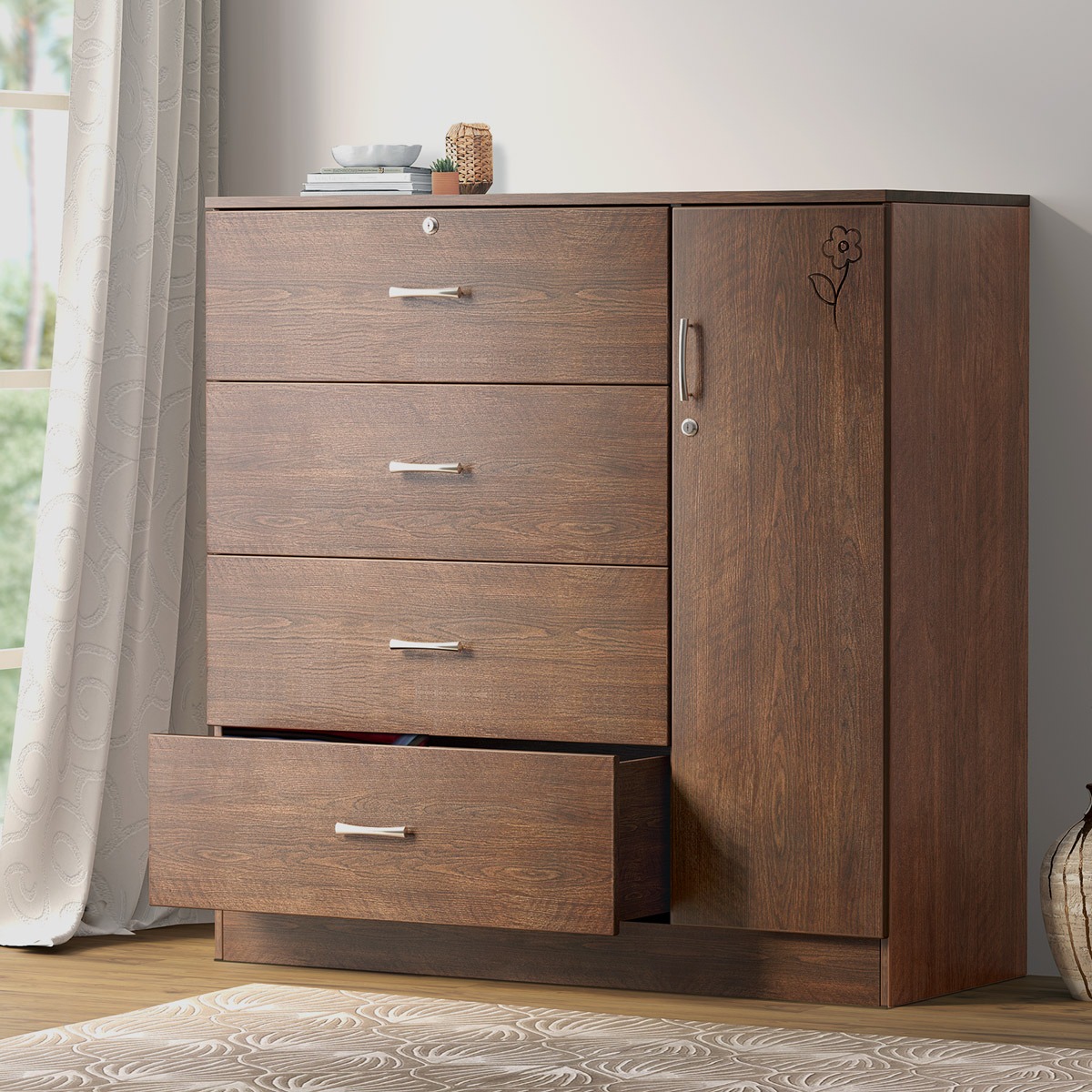 Picture of Regal Harper Laminated Board Wardrobe Antique