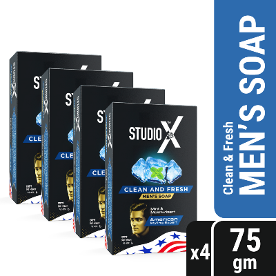 Picture of Studio X Clean & Fresh Soap For Men Combo Pack (75gm x 4)