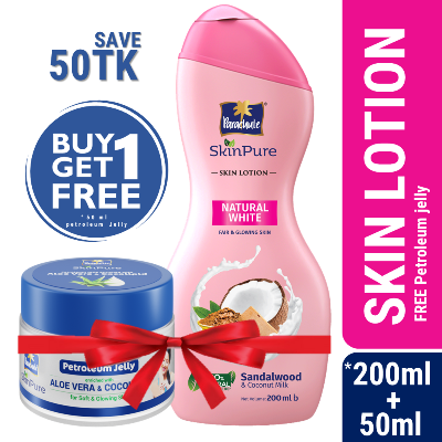 Picture of Parachute SkinPure Skin Lotion Natural White 200ml (50ml Petroleum Jelly Free)