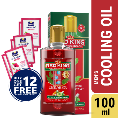 Picture of Red King Men's Cooling Oil 100ml (FREE 12 pcs Damage Repair Shampoo)