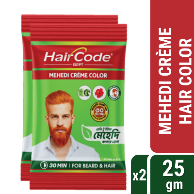 Picture of HairCode Egypt Mehedi Crème color (Hair + Beard) Pack of 2 (25gmX 2)