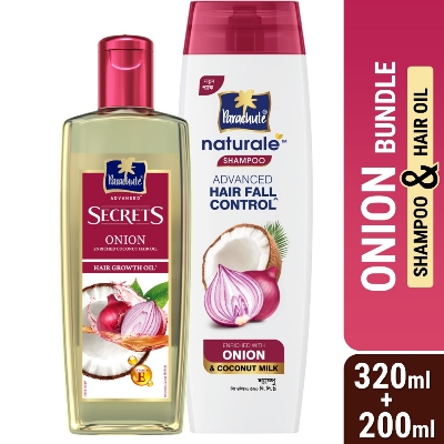 Picture of ONION BUNDLE - Parachute Advansed Secrets Onion Hair Growth Oil 200ml & Parachute Naturale Shampoo Onion Hair Fall Control 320ml - CO