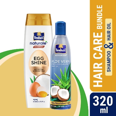 Picture of HAIR CARE BUNDLE - Parachute Naturale Shampoo Egg Shine 320ml & Aloe Vera Enriched Coconut Hair Oil 250ml - CO