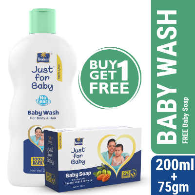 Picture of Parachute Just for Baby - Baby Wash 200ml (Baby Soap 75g Free)