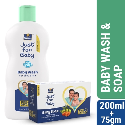 Picture of Parachute Just for Baby - Baby Wash 200ml & Baby Soap 75g 
