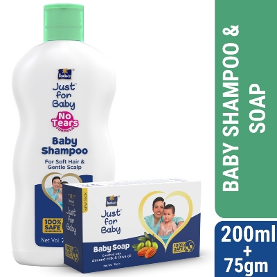 Picture of Parachute Just for Baby - Baby Shampoo 200ml & Baby Soap 75g 