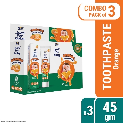 Picture of Parachute Just for Baby - Baby Gel Toothpaste 45g (Orange) - Pack of 3