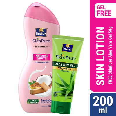 Picture of Parachute SkinPure Skin Lotion Natural White 200ml (Free SkinPure Aloe Vera Gel 50g)