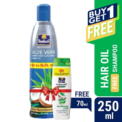 Picture of Shampoo Free: Parachute Hair Oil Advansed Aloe Vera Enriched Coconut 250ml (70 ml Parachute Naturale Shampoo Free)