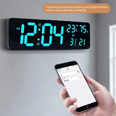 Picture of 14" Bluetooth time LED Wall clock RGB Display