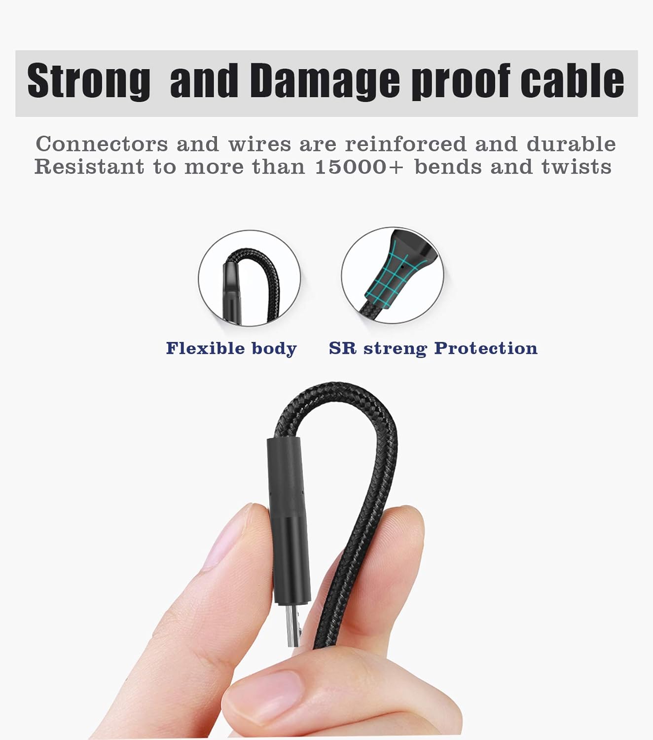 Picture of 3 in 1 USB data cable fast charging 2.4A supported fast charging cable for mobile phone by Doob Cart Multicolor