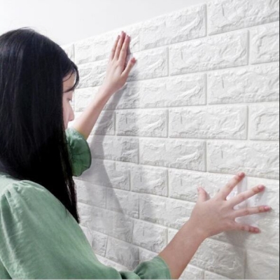 Picture of 3D Brick Wall Sticker 70 cm* 77 cm/ 28.56in*30.31in ,About 0.54 square metres Per Piece by Doob Cart White