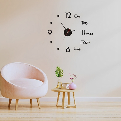Picture of Luxury Decor 3D Wall Clock Sticker DIY Mirror Clock Brief Living Room Decor Modern Design Silent Acrylic Big Watch by Doob Cart Silver