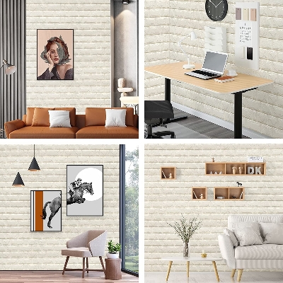 Picture of Self-Adhesive 3D Foam Wallpaper Premium Quality For Home Office Restaurant Self Install by Doob Cart White