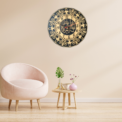 Picture of Kalmia Tayyab Wooden Islamic Clock 30.48 CM Islamic Wall Art, Islamic Home, Office, Pray Room, Living Room, Hall & Gift Decor, Islamic Decoration by Doob Cart Multicolor