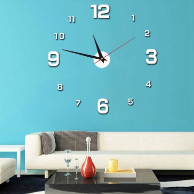 Picture of DIY Wall Clock Modern Creative 3D Mirror Wall Clock Large Mute Wall Stickers for Living Room Bedroom Home Decorations by Doob Cart