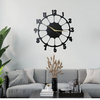 Picture of Wall Clocks for Living Room Retro Decor Wall Clock (Size : 30.48 cm Diameter) by Doob Cart Black