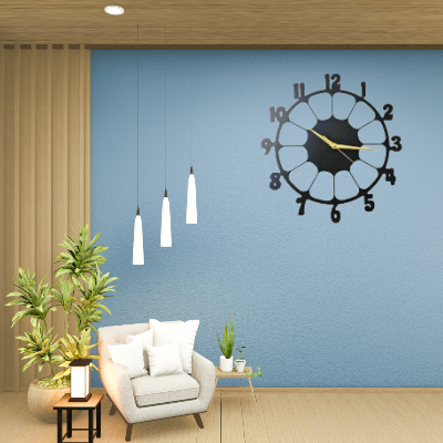 Picture of Wall Clocks for Living Room Retro Decor Wall Clock (Size : 30.48 cm Diameter) by Doob Cart Black