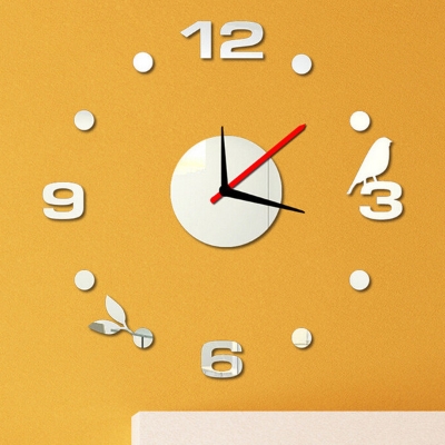 Picture of Acrylic Wall Clocks Frameless Modern 3D Wall Clock Stickers for Living Room Bedroom Office Living Room12 inch  Black and Sliver by Doob Cart