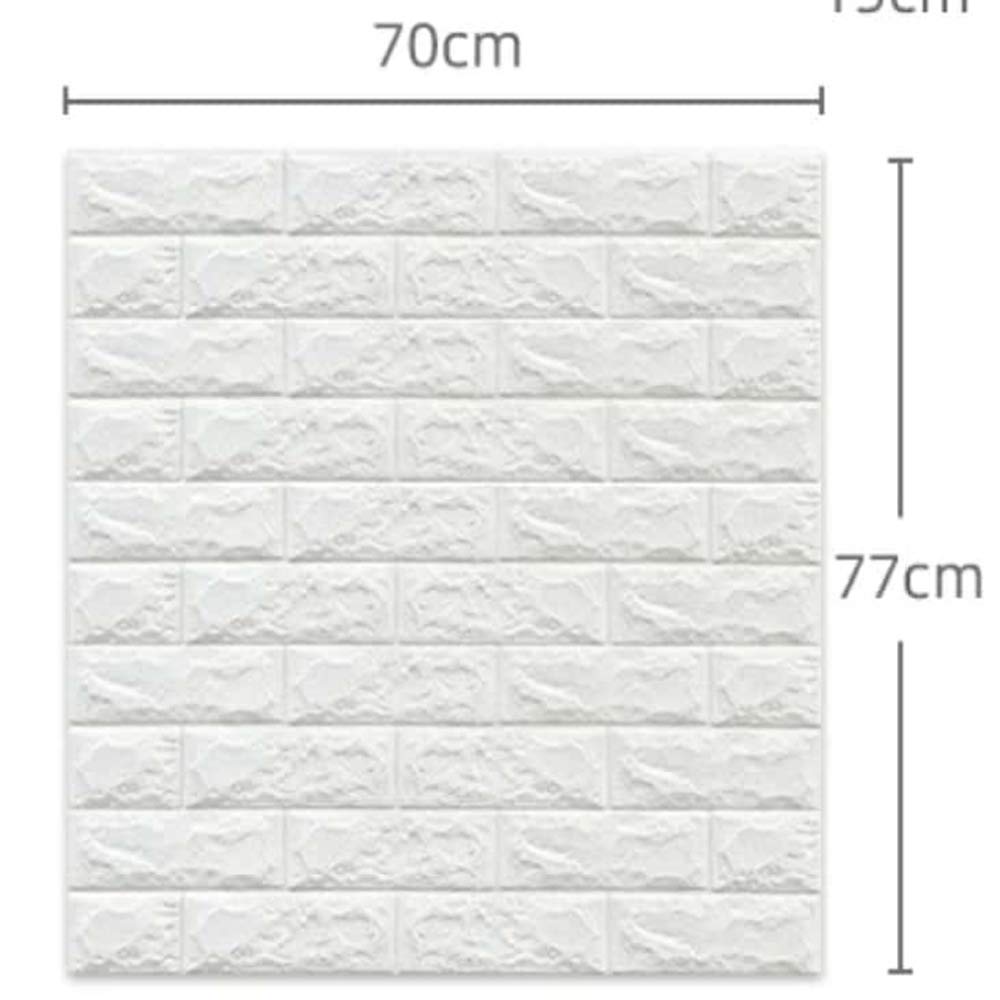 Picture of 1 PC Length = 2'.5" Feet / Width = 2'.3" 3D Stickers White Self Adhesive Foam Wall Sticker, For Ideal To Decorate Bedrooms by Doob Cart White