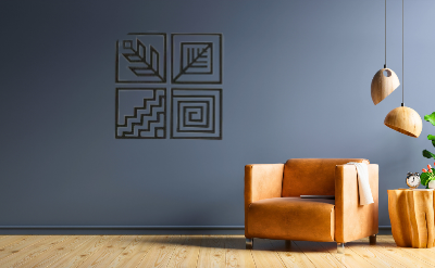 Picture of Luxury Decor 4 Piece Abstract Wall Decor Laser Cut Wall Art Home Decor and Wall Decoration by Doob Cart Black