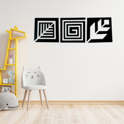 Picture of Luxury Four Element Modern Art Wall Decor with Powder Coated Finish - Black (30 Cm X 90Cm) by Doob Cart Black