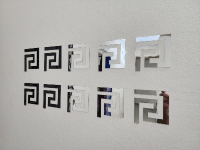 Picture of 10pcs 10x10CM  3D Mirror  Acrylic Sticker Modern Wall Decoration House Living Room Background Wall Stickers Decors interior design by Doob Cart