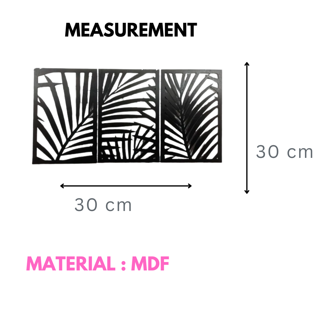 Picture of Leaf Wall Hanging | Large Plant Wall Decor | Nature Wall Art | Wooden Leaf Art | Tropical Leaf | Above Bed Wall Art | Over the Couch size ( 90 cm * 30 cm ) by Doob Cart Black